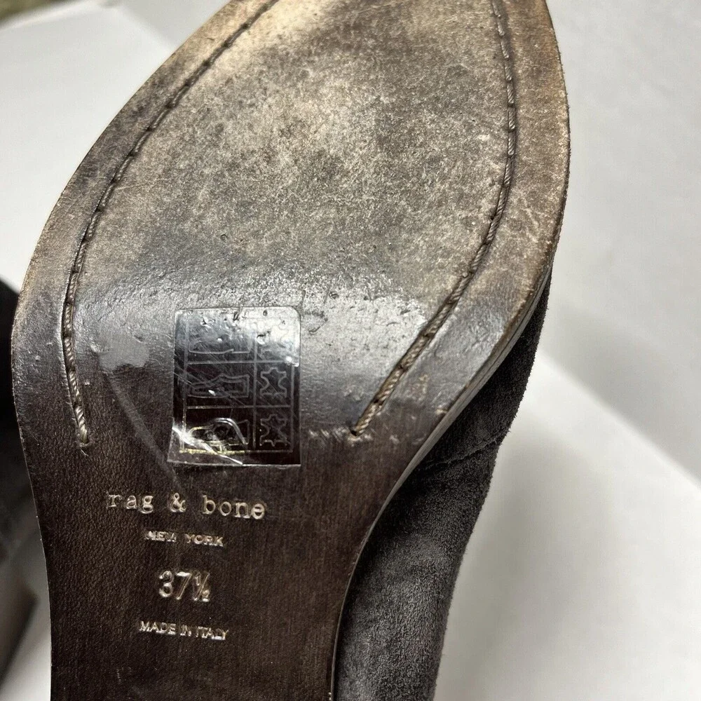 Rag & Bone Wesley Asphalt Gray Suede All Leather Ankle Bootie 37.5